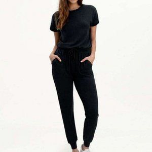SPLENDID Crew Neck Ankle Cropped Flora Jumpsuit